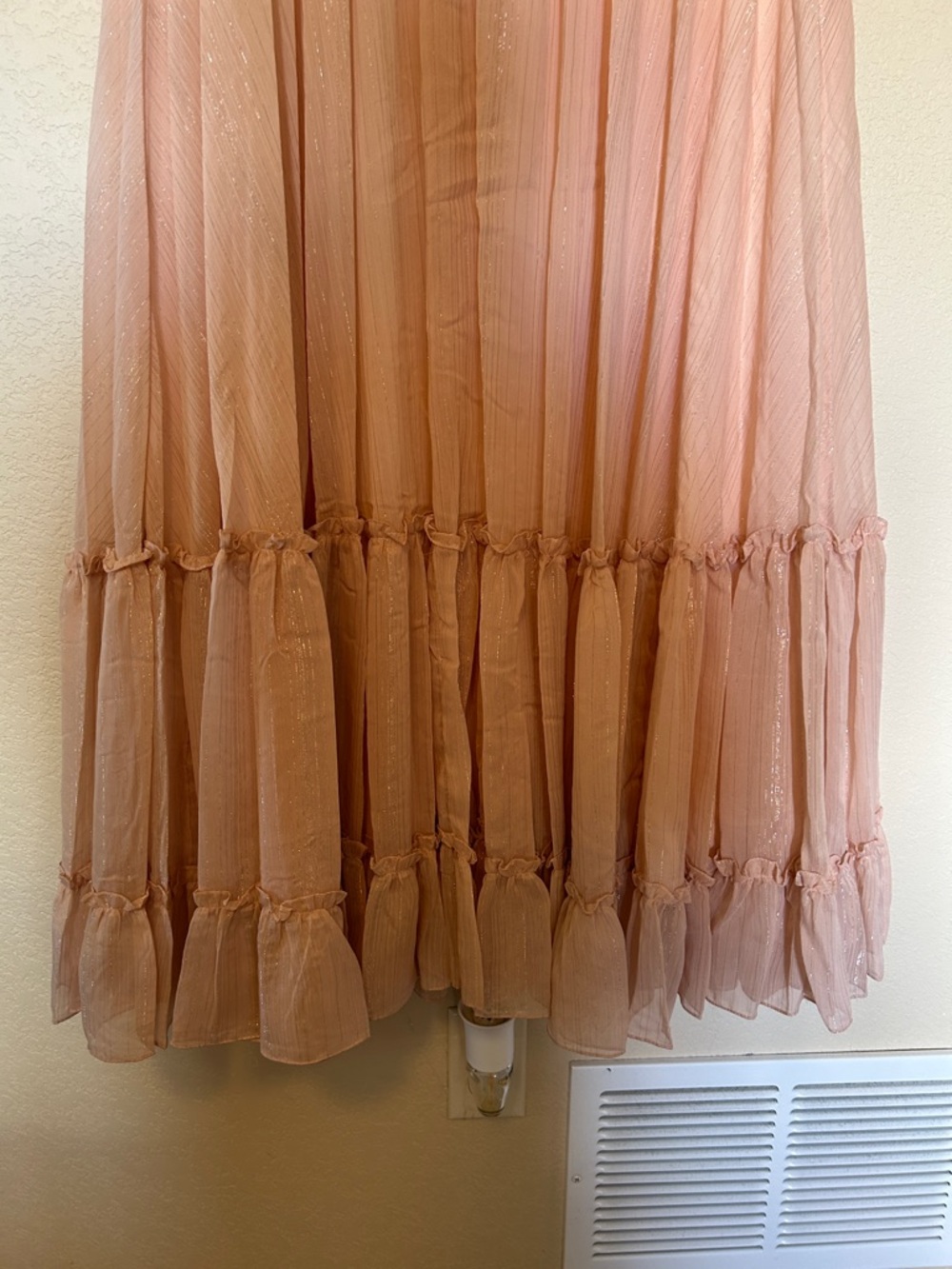 NWT Mac Duggal 68187 Blush Pink Metallic Tiered Tea Dress Size 12 Formal Event - Picture 14 of 15